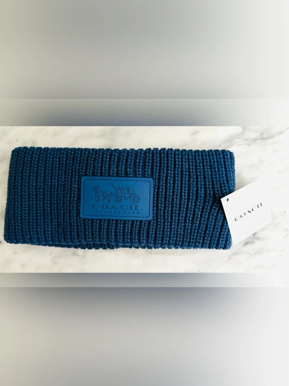 Coach True Blue Patch Knit Wool Headband NWT🌟